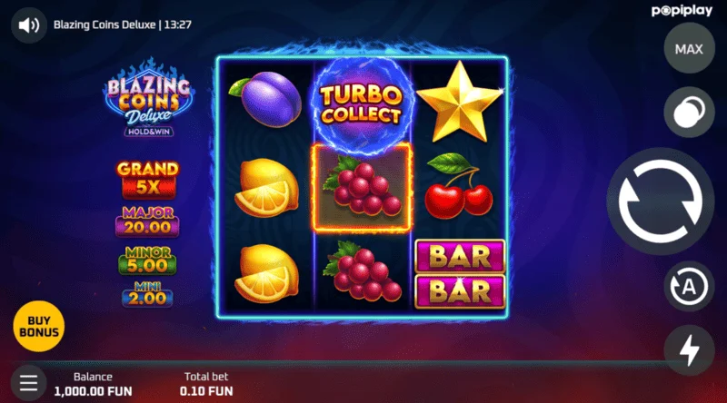 Blazing Coins Deluxe spilaskjár